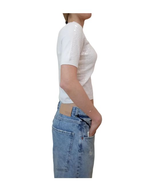Vicolo t-shirt con paillettes VICOLO | 22027DNATURALE